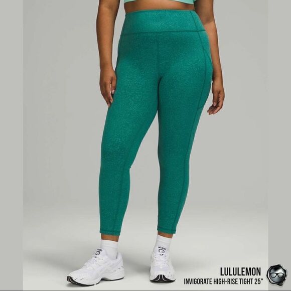 LULULEMON INVIGORATE HIGH-RISE LEGGINGS 25” IN TEAL LAGOON BLUE-GREEN PETITE NEW - Picture 15 of 15